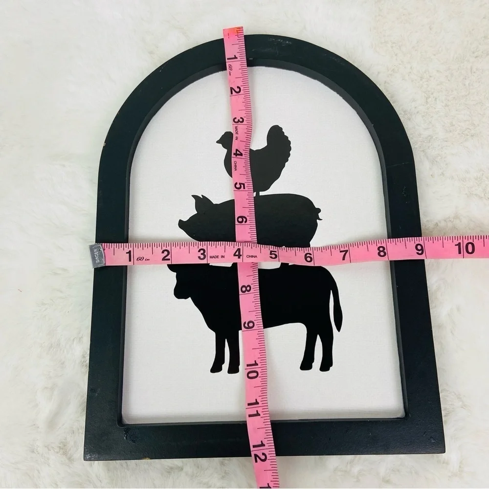 True living Farm Animal Stacked Silhouette black & white table top decor